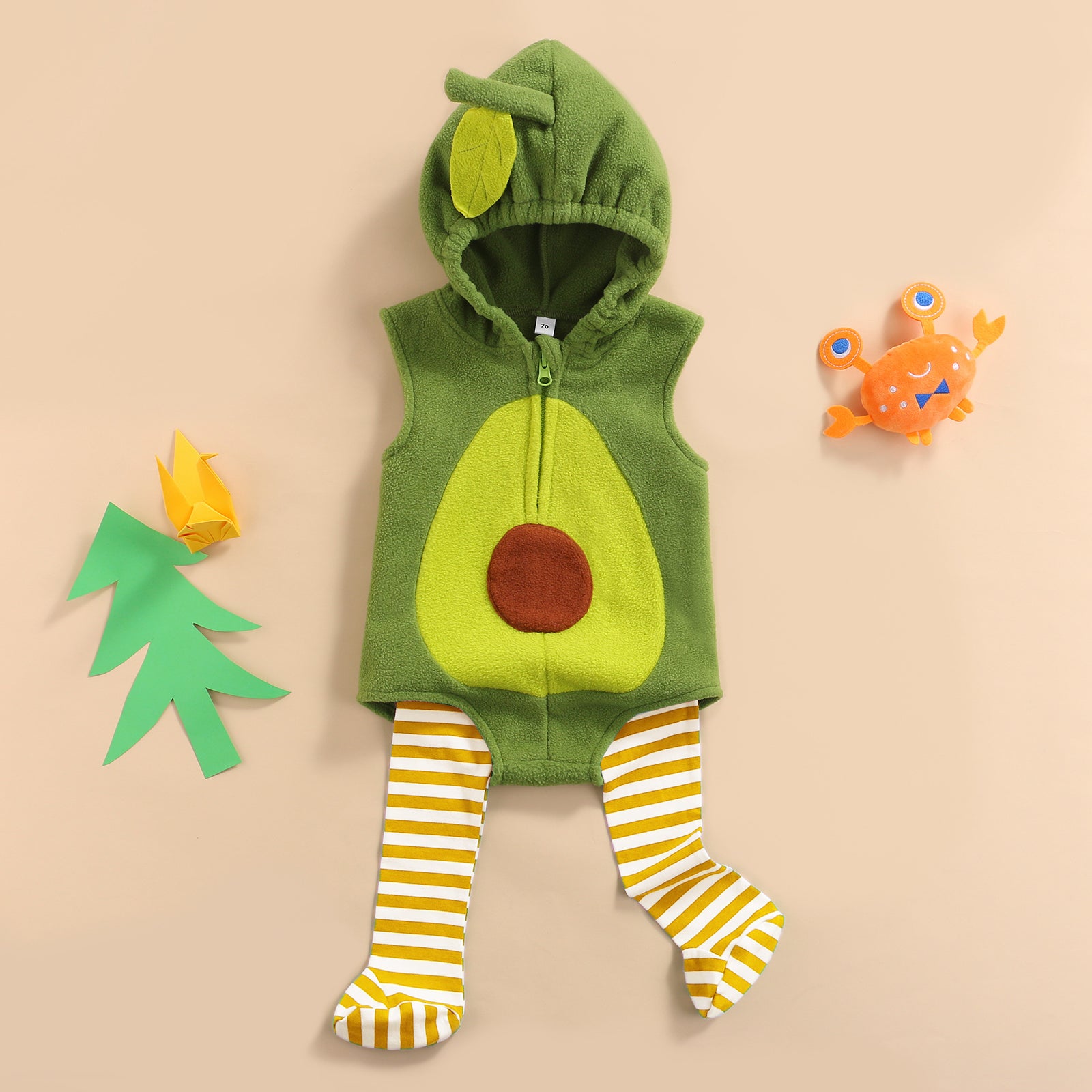 VISgogo Baby Halloween Avocado Outfit Set