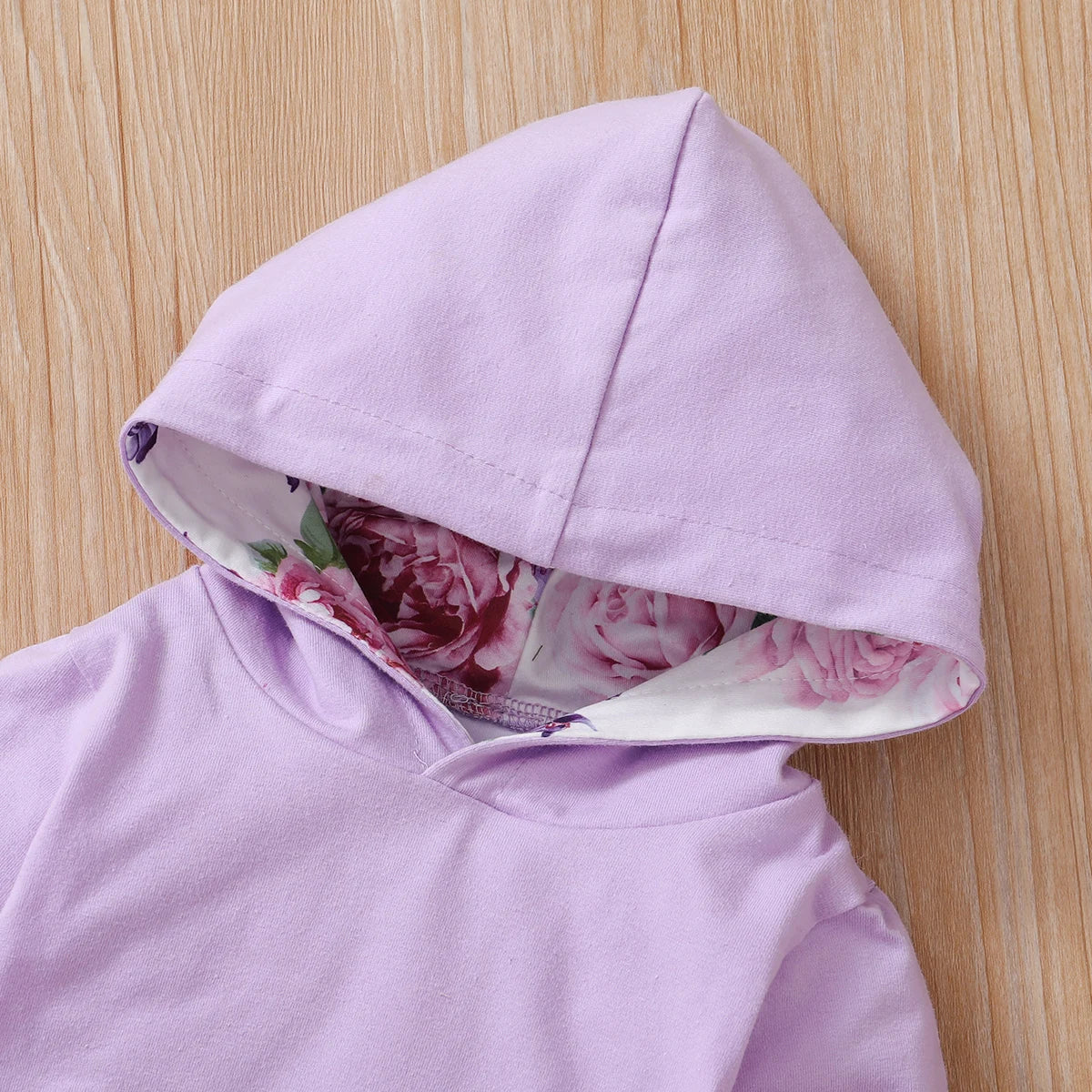 3Pcs Floral Hooded Baby Girl Outfit