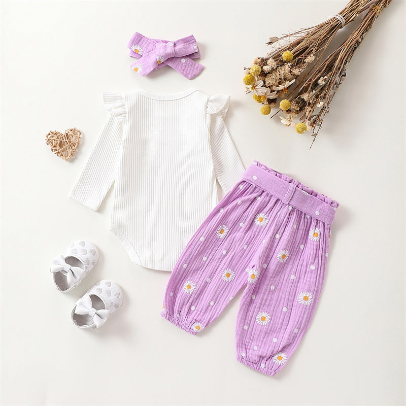 Baby Girl Romper & Pants Outfit 0-24M