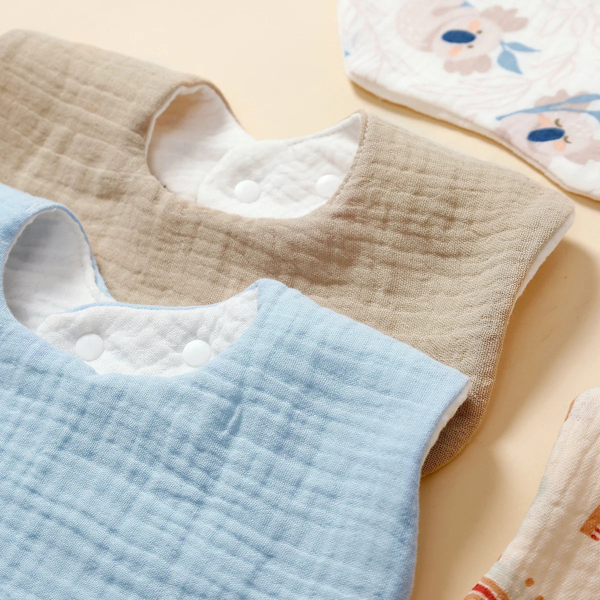 5pcs Cotton Baby Bandana Bibs Set