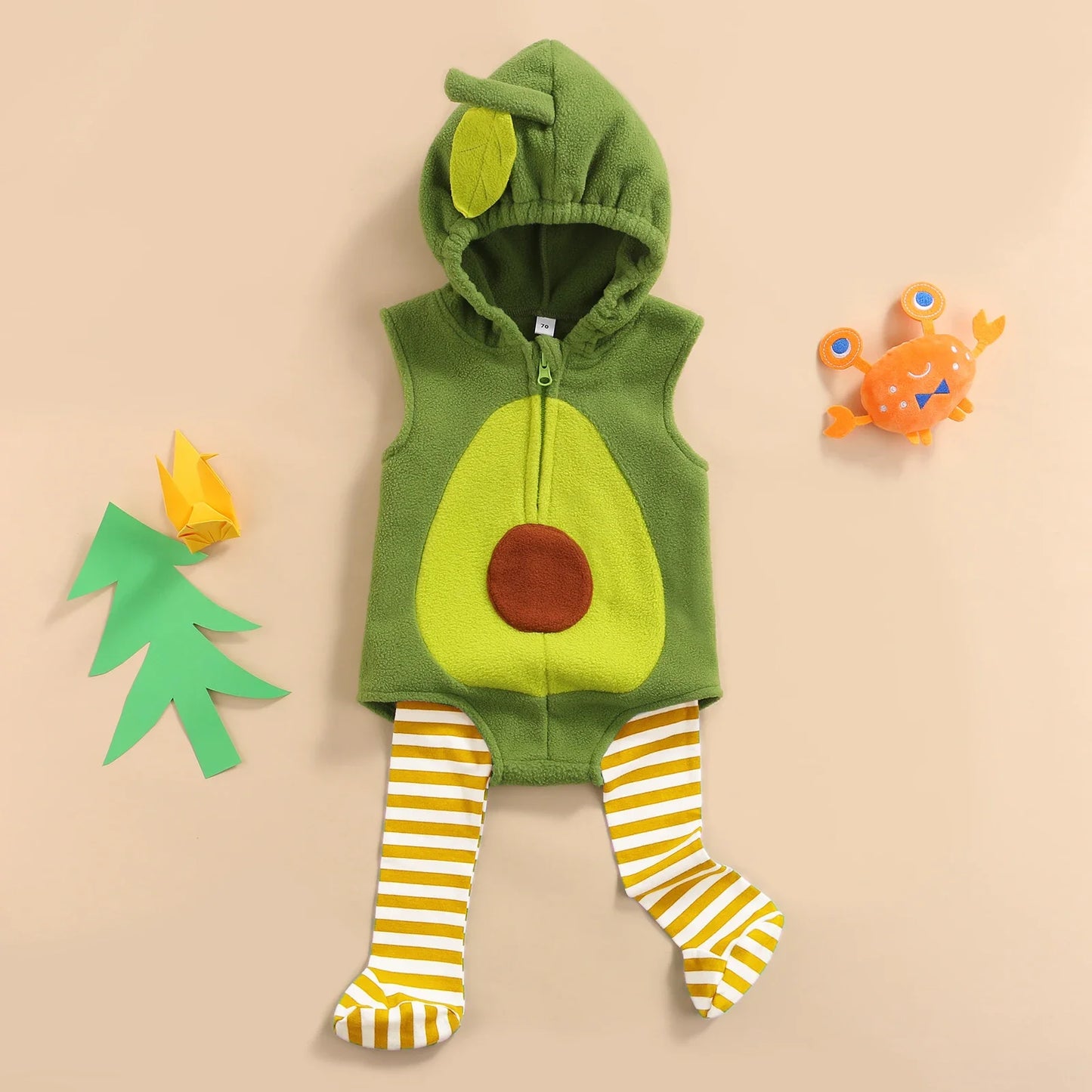 VISgogo Baby Halloween Avocado Outfit Set