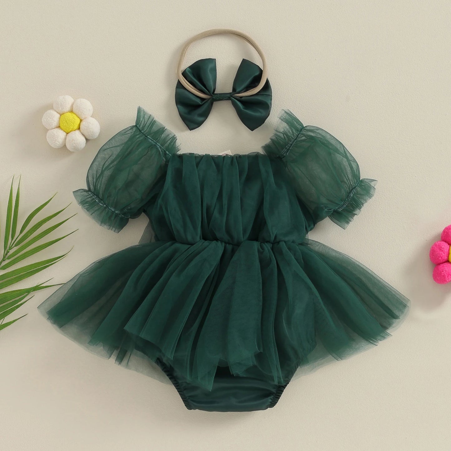 Baby Girl Tulle Romper & Headband Set