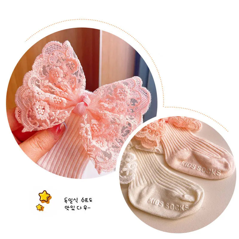 2Pcs Baby Bow Headband Socks Set