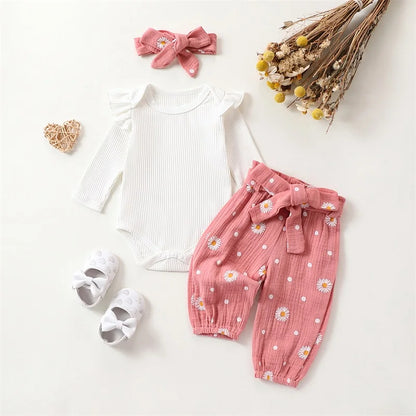Baby Girl Romper & Pants Outfit 0-24M
