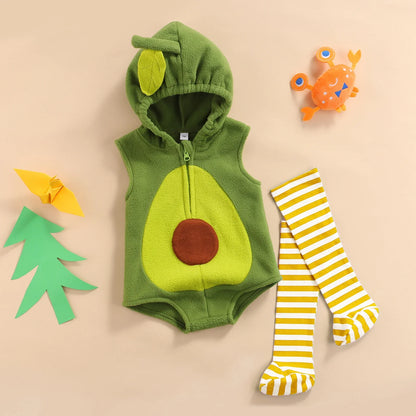 VISgogo Baby Halloween Avocado Outfit Set