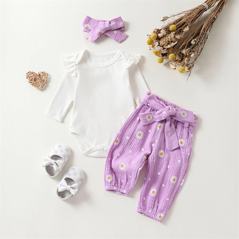 Baby Girl Romper & Pants Outfit 0-24M