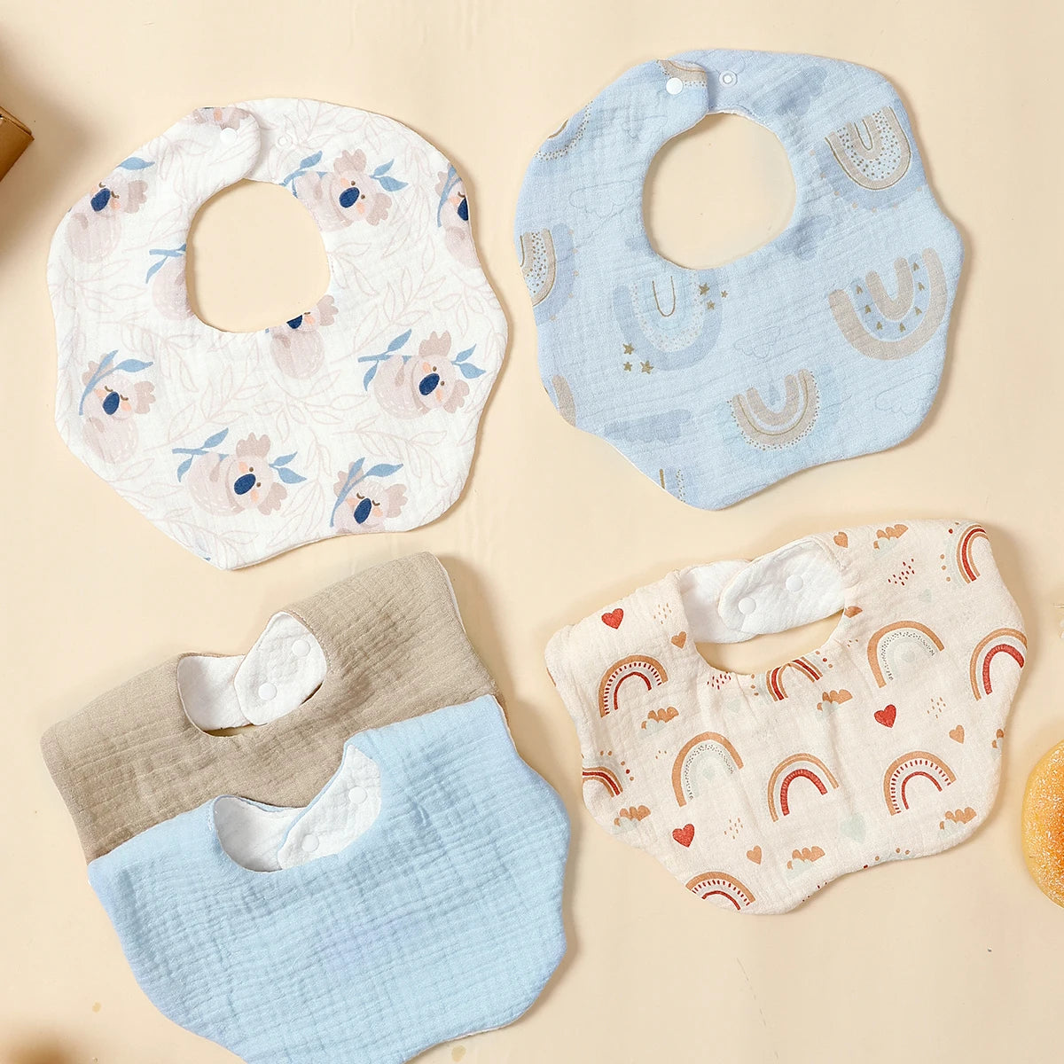 5pcs Cotton Baby Bandana Bibs Set