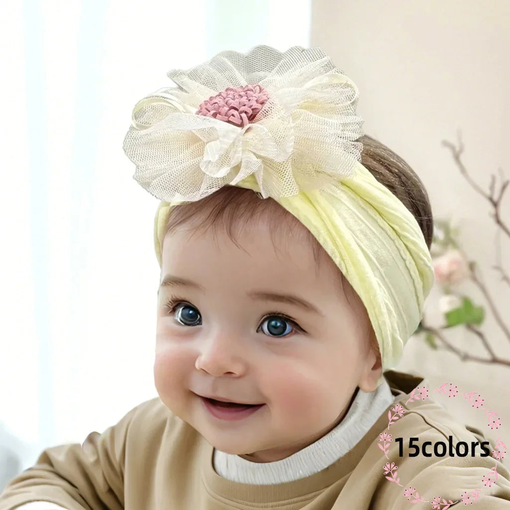 Baby Headband with Mesh Flowers Hair Accessory