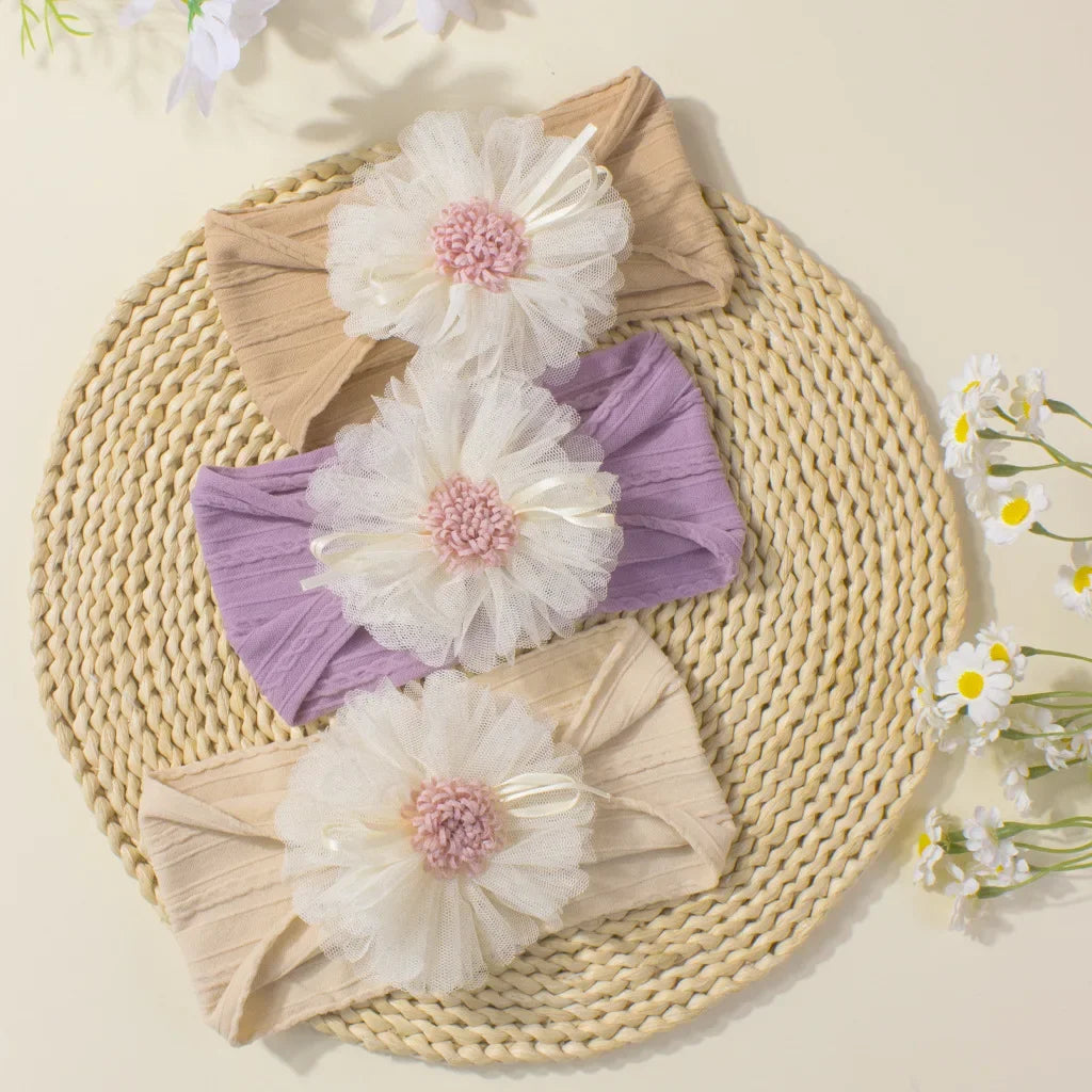 Baby Headband with Mesh Flowers Hair Accessory