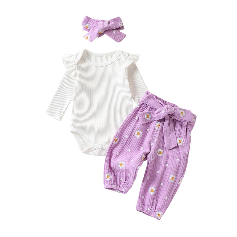 Baby Girl Romper & Pants Outfit 0-24M