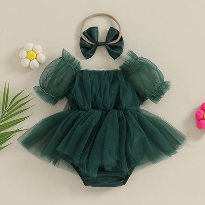 Baby Girl Tulle Romper & Headband Set