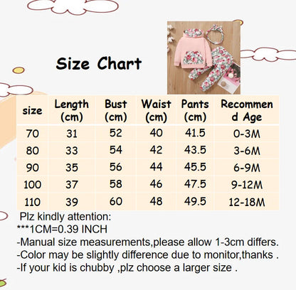 3Pcs Floral Hooded Baby Girl Outfit