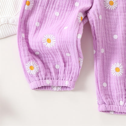 Baby Girl Romper & Pants Outfit 0-24M