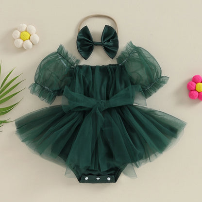 Baby Girl Tulle Romper & Headband Set