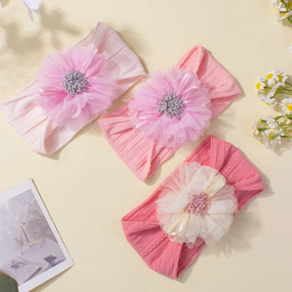 Baby Headband with Mesh Flowers Hair Accessory