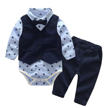 Baby Boy Romper & Vest Party Outfit 0-24M