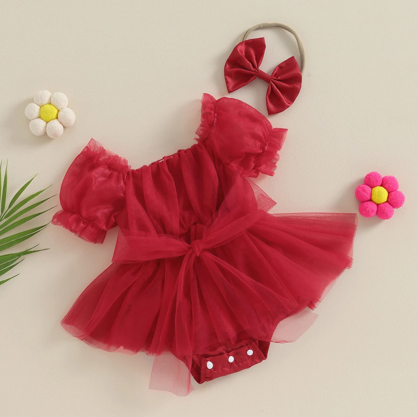 Baby Girl Tulle Romper & Headband Set