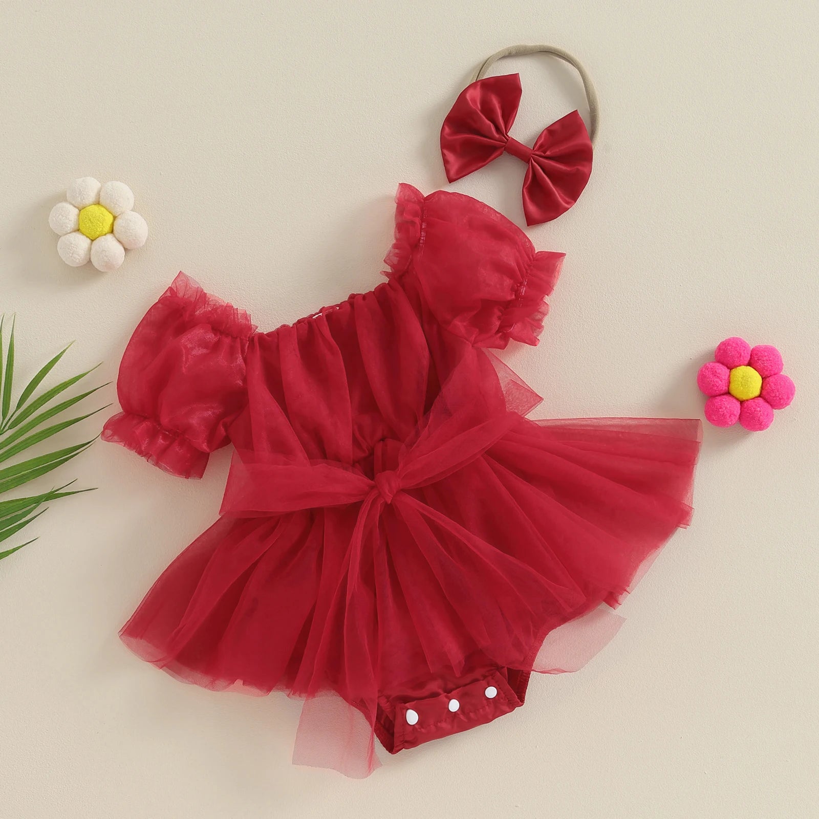 Baby Girl Tulle Romper & Headband Set