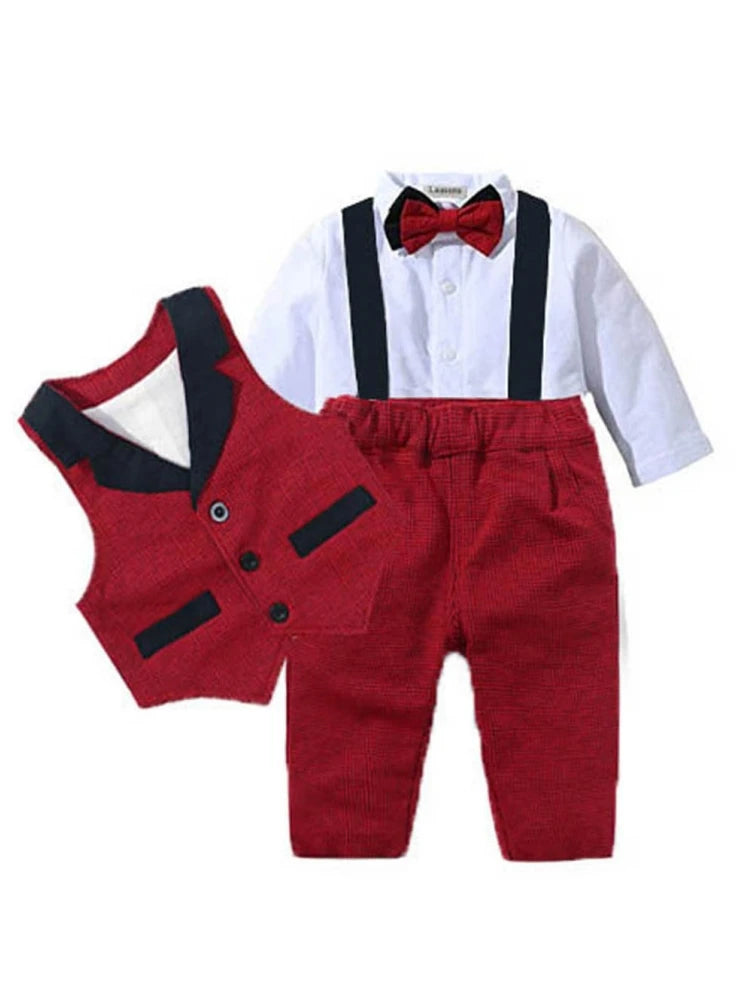 Baby Boy Romper Vest Party Outfit 0-24M Toddler Birthday Dress