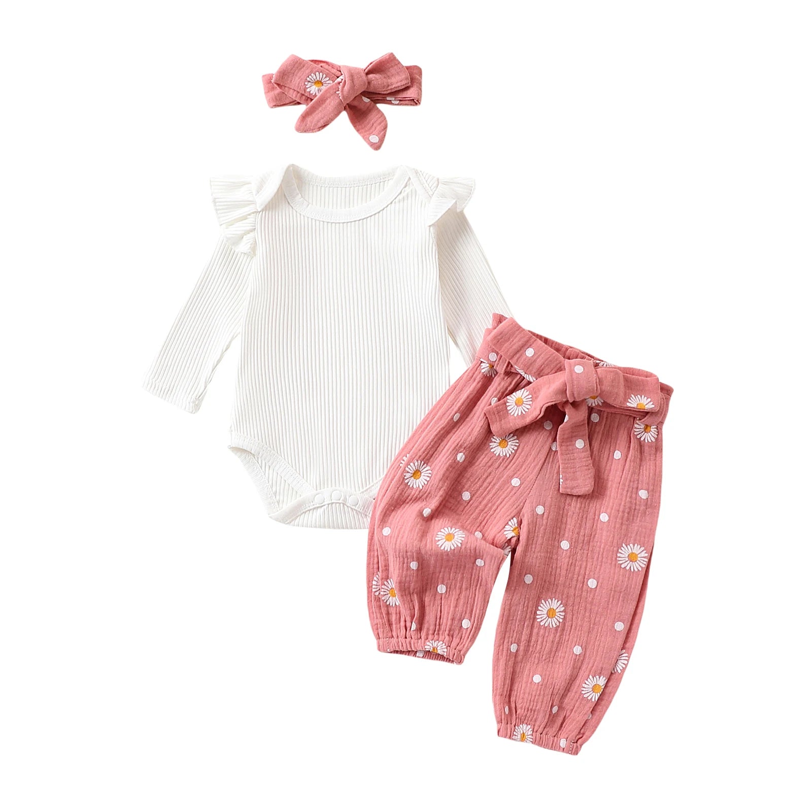 Baby Girl Romper & Pants Outfit 0-24M