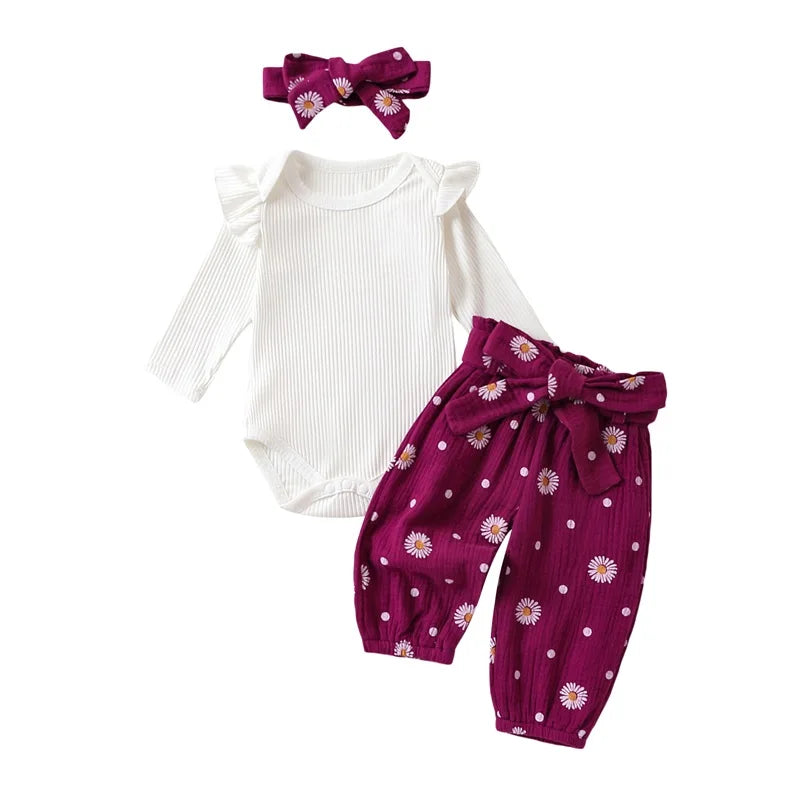 Baby Girl Romper & Pants Outfit 0-24M